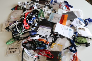 Photo of of a pile of lanyards.